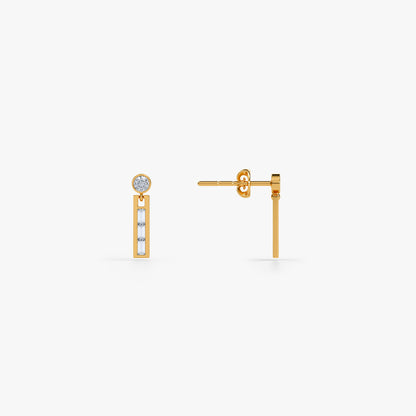 Gold Distinctive Shine Lab Grown Diamond Danglers