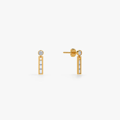 Gold Distinctive Shine Lab Grown Diamond Danglers