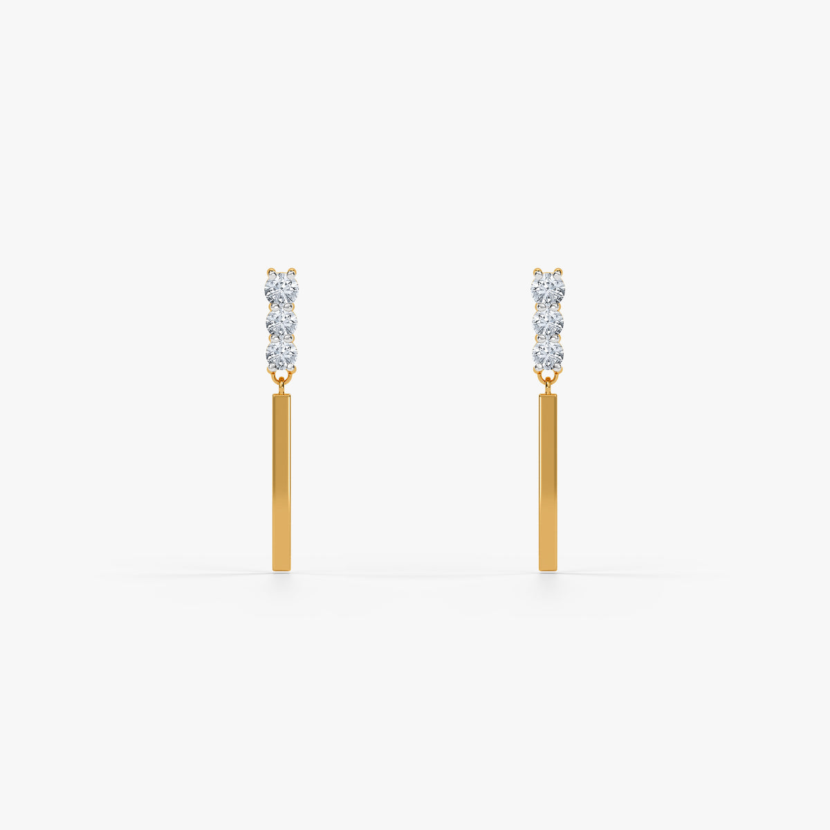 Gold Distinctive Gleam Lab Grown Diamond Danglers