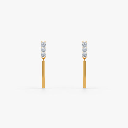 Gold Distinctive Gleam Lab Grown Diamond Danglers