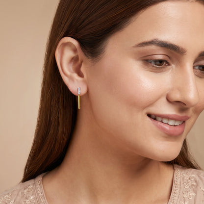 Gold Distinctive Gleam Lab Grown Diamond Danglers
