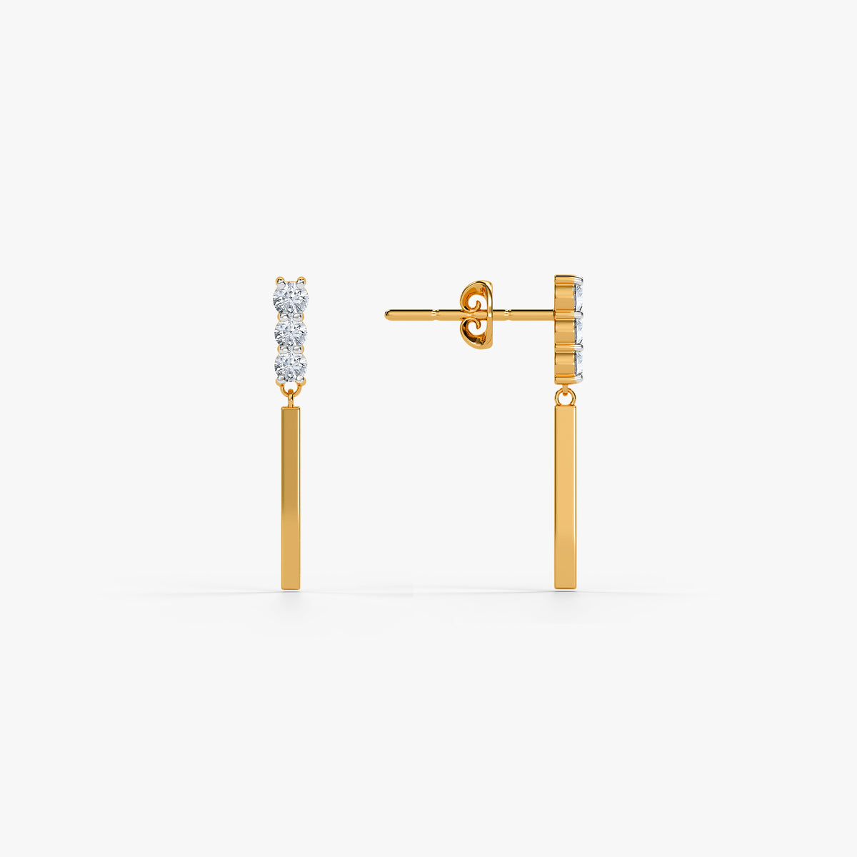 Gold Distinctive Gleam Lab Grown Diamond Danglers
