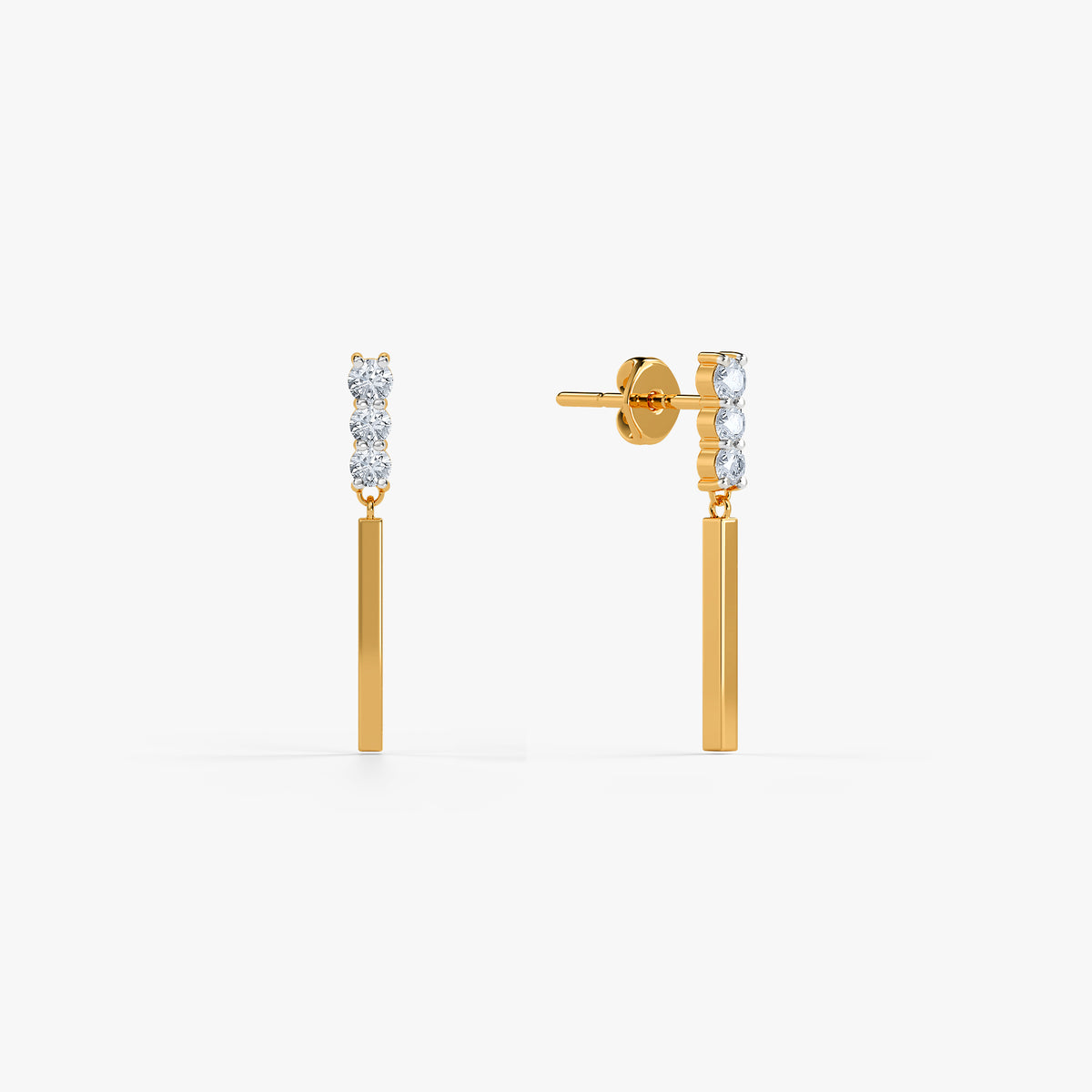 Gold Distinctive Gleam Lab Grown Diamond Danglers