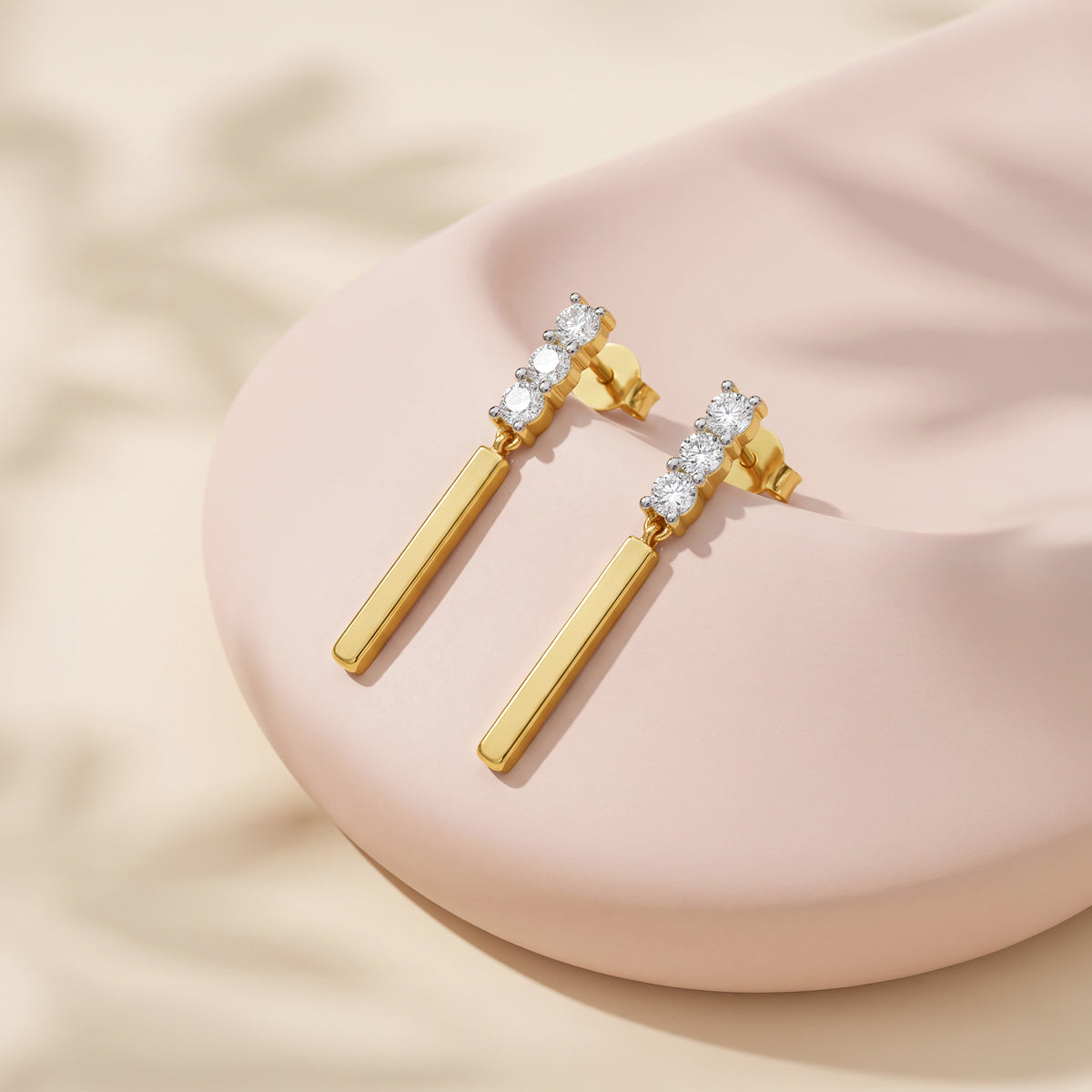 Gold Distinctive Gleam Lab Grown Diamond Danglers