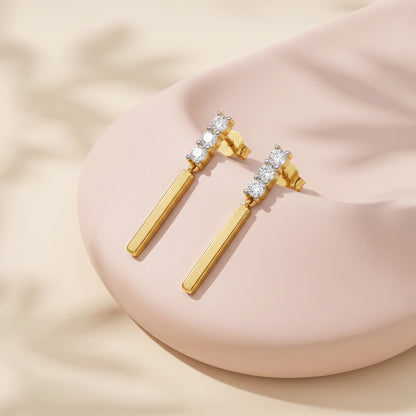 Gold Distinctive Gleam Lab Grown Diamond Danglers