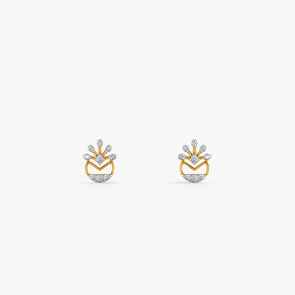 Gold Crown Moment Lab Grown Diamond Studs
