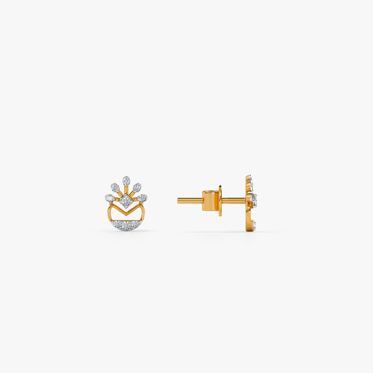 Gold Crown Moment Lab Grown Diamond Studs