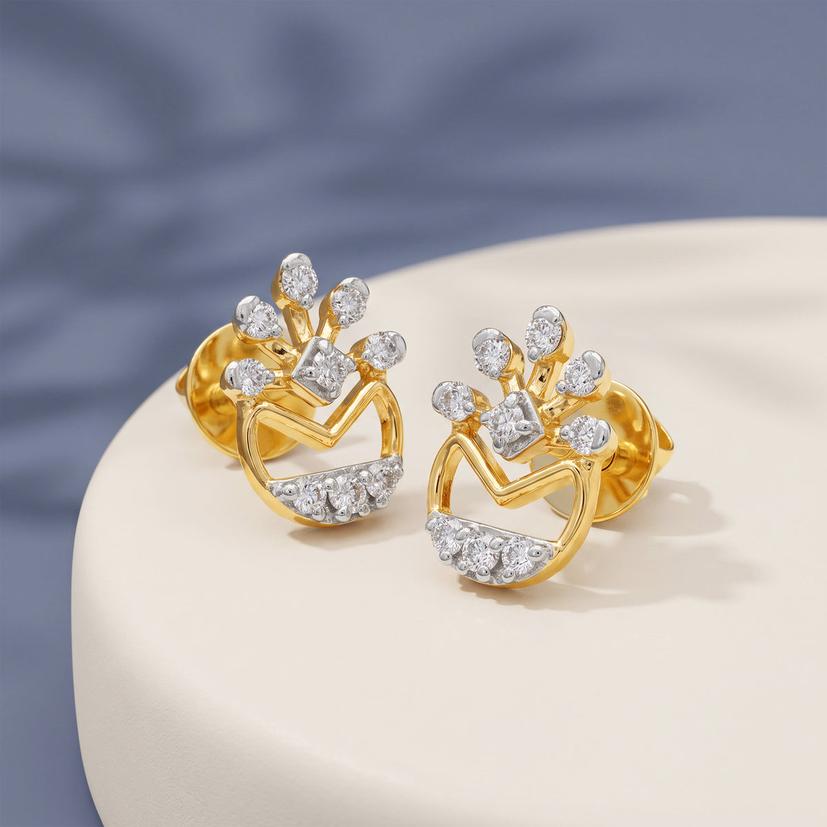 Gold Crown Moment Lab Grown Diamond Studs