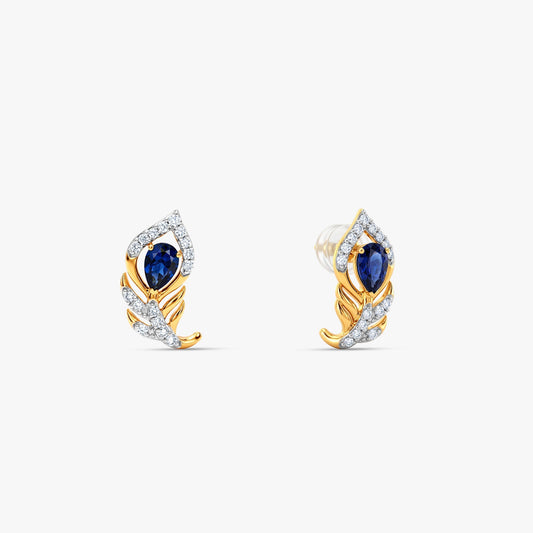 Gold Mayurini Lab Grown Diamond Earrings