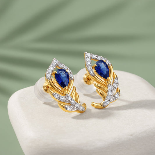 Gold Mayurini Lab Grown Diamond Earrings