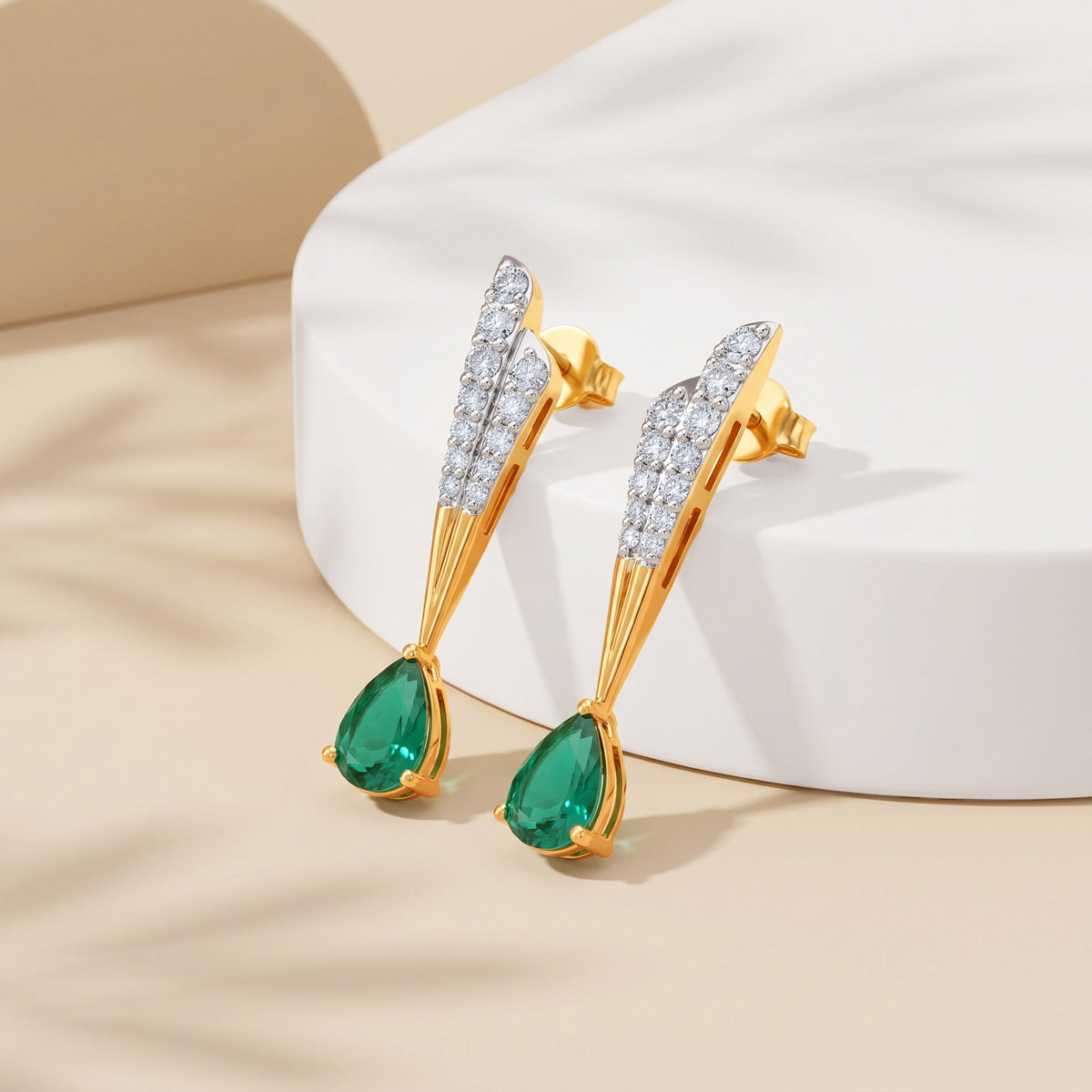 Gold Kiran Lab Grown Diamond Drop Earrings