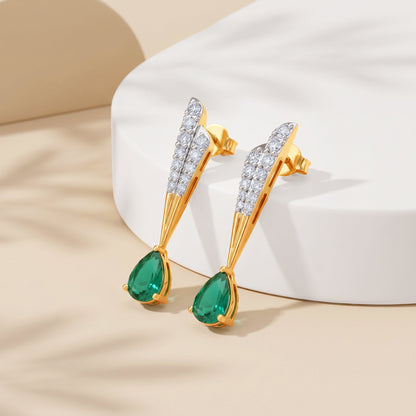 Gold Kiran Lab Grown Diamond Drop Earrings
