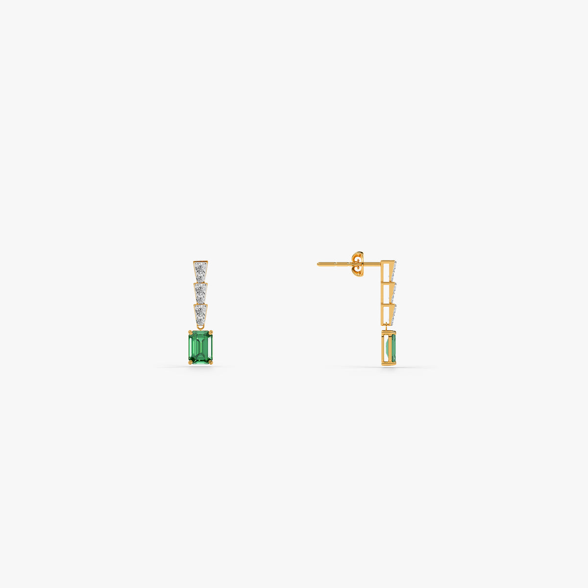 Gold Deepti Lab Grown Diamond Drop Earrings
