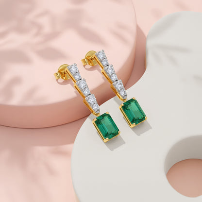 Gold Deepti Lab Grown Diamond Drop Earrings