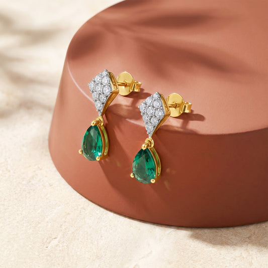 Gold Shadaab Lab Grown Diamond Earrings