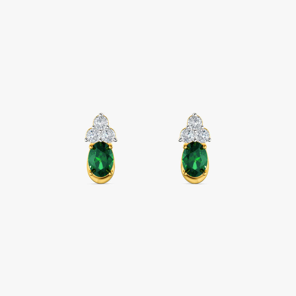 Gold Navapallav Lab Grown Diamond Earrings