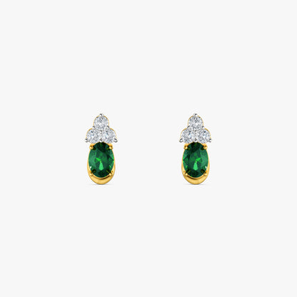 Gold Navapallav Lab Grown Diamond Earrings