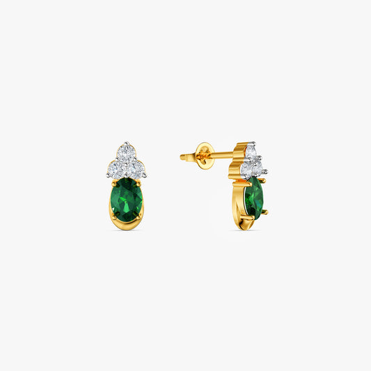 Gold Navapallav Lab Grown Diamond Earrings