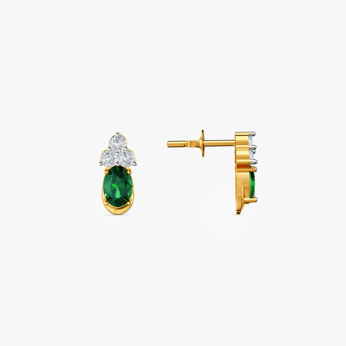 Gold Navapallav Lab Grown Diamond Earrings