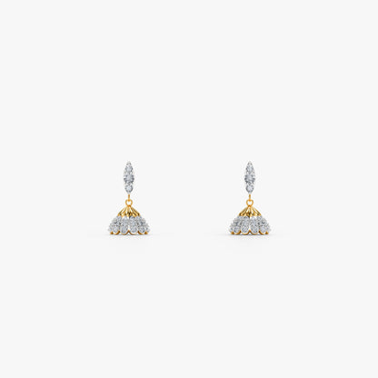 Gold Adaah Lab Grown Diamond Jhumkis