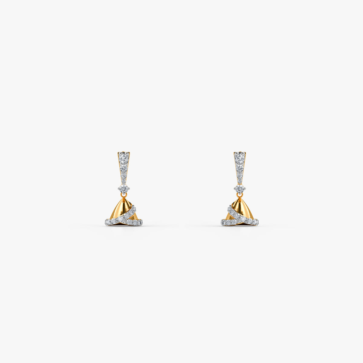 Gold Nazakhat Lab Grown Diamond Jhumkis