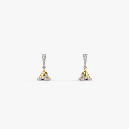 Gold Nazakhat Lab Grown Diamond Jhumkis