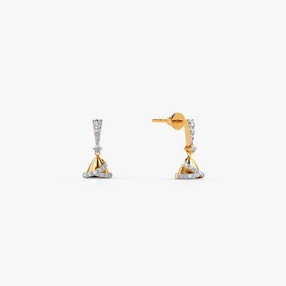 Gold Nazakhat Lab Grown Diamond Jhumkis