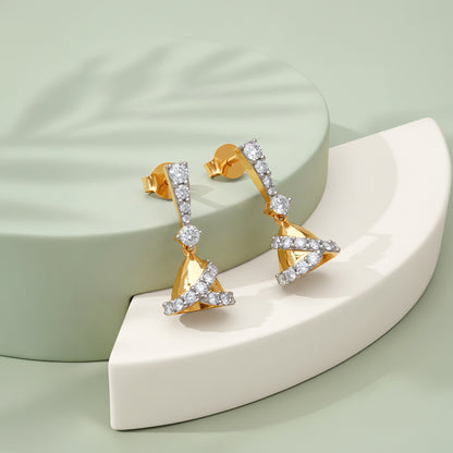 Gold Nazakhat Lab Grown Diamond Jhumkis