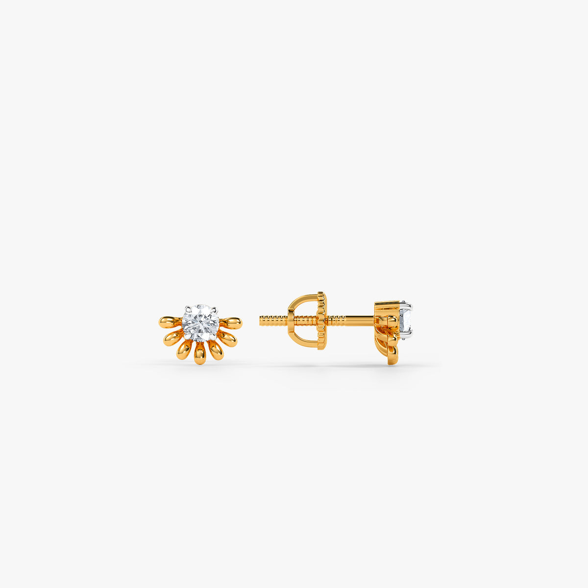 Gold Hanabira Lab Grown Diamond Studs