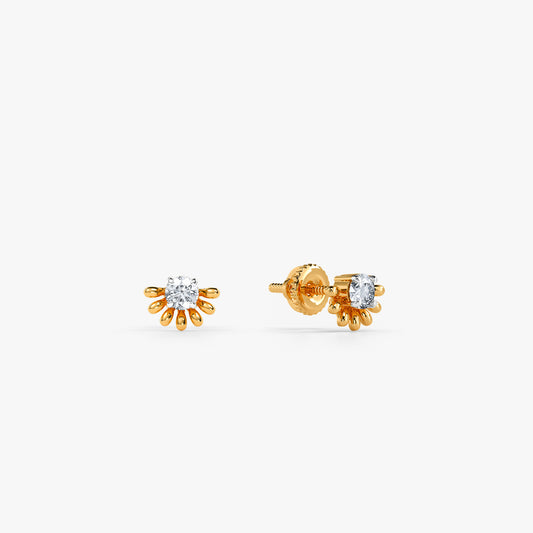Gold Hanabira Lab Grown Diamond Studs