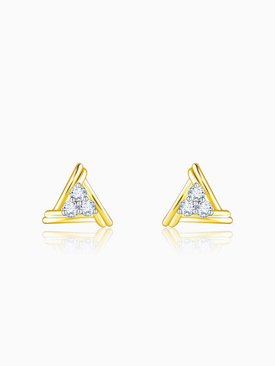 Anushka Sharma Gold Geometric Trio Diamond Earrings