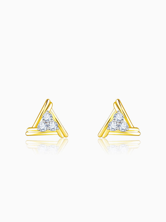 Anushka Sharma Gold Geometric Trio Diamond Earrings