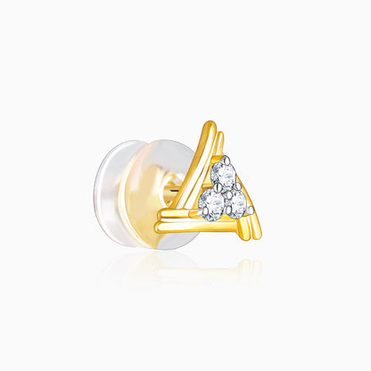 Gold Geometric Trio Diamond Earrings