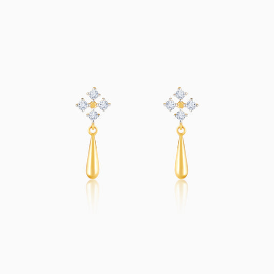 Gold Dazzling Drop Diamond Earrings