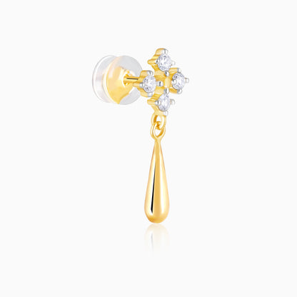 Gold Dazzling Drop Diamond Earrings