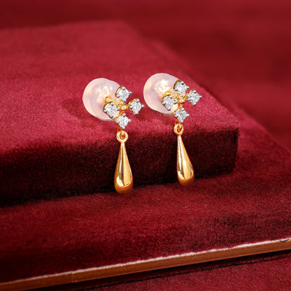 Gold Dazzling Drop Diamond Earrings