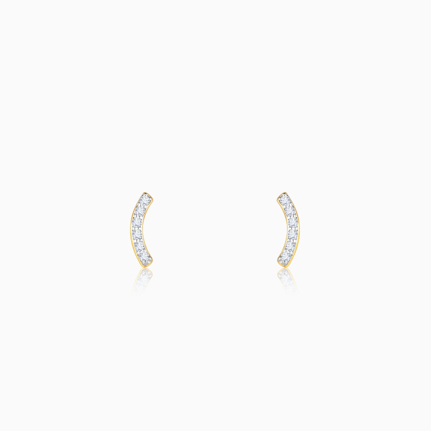 Gold Gentle Wave Diamond Earrings