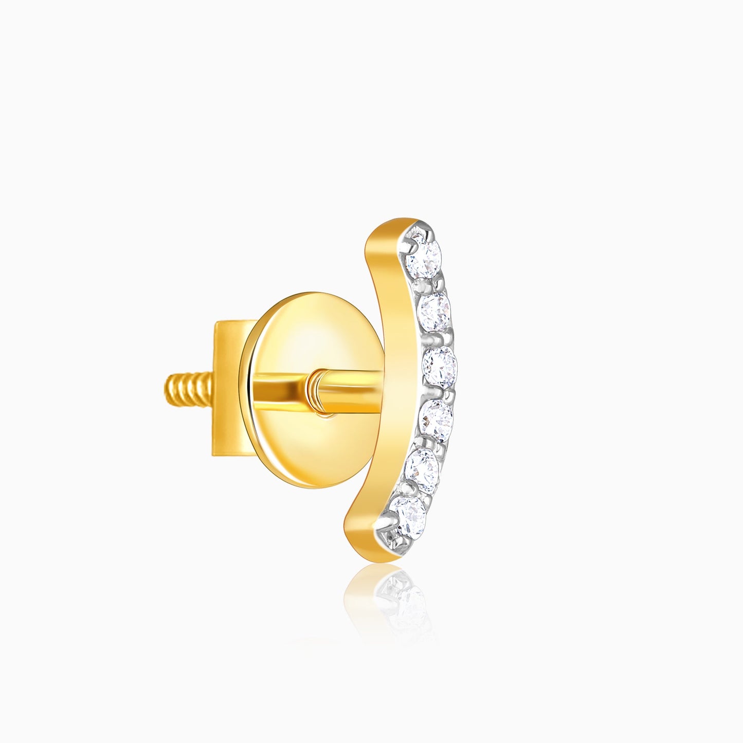 Gold Gentle Wave Diamond Earrings