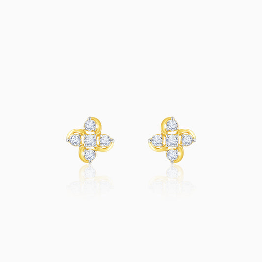 Gold Floral Fantasy Diamond Earrings