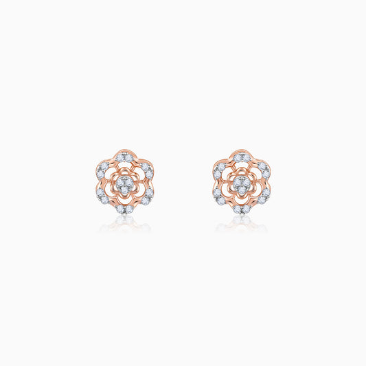 Rose Gold Stately Diamond Earrings