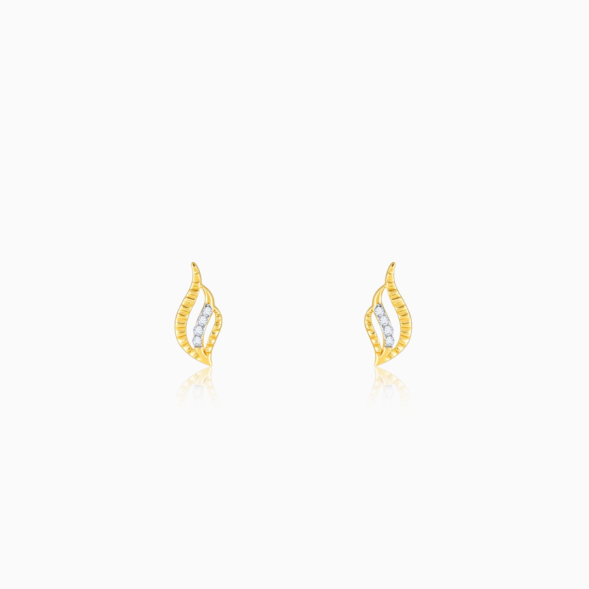 Gold Eternal Flame Diamond Earrings - Image 1
