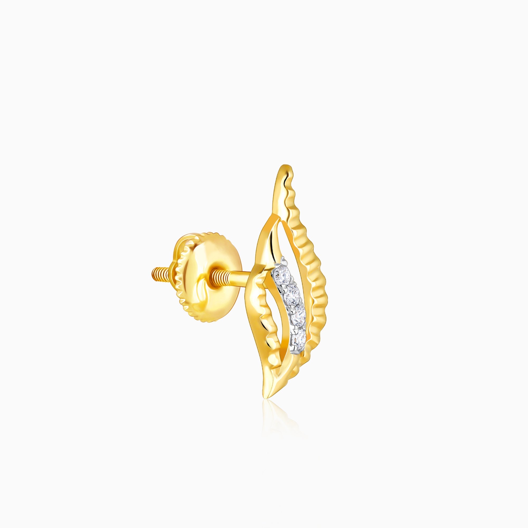 Gold Eternal Flame Diamond Earrings - view 4