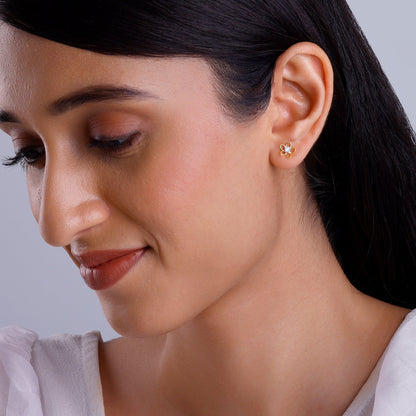 Gold Ornate Springtime Lab Grown Diamond Earrings