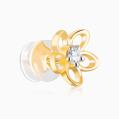 Gold Ornate Springtime Lab Grown Diamond Earrings