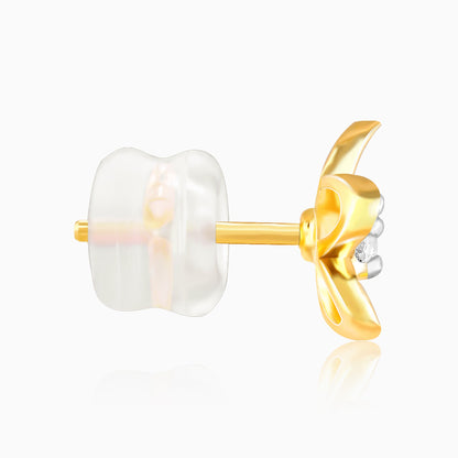 Gold Ornate Springtime Lab Grown Diamond Earrings