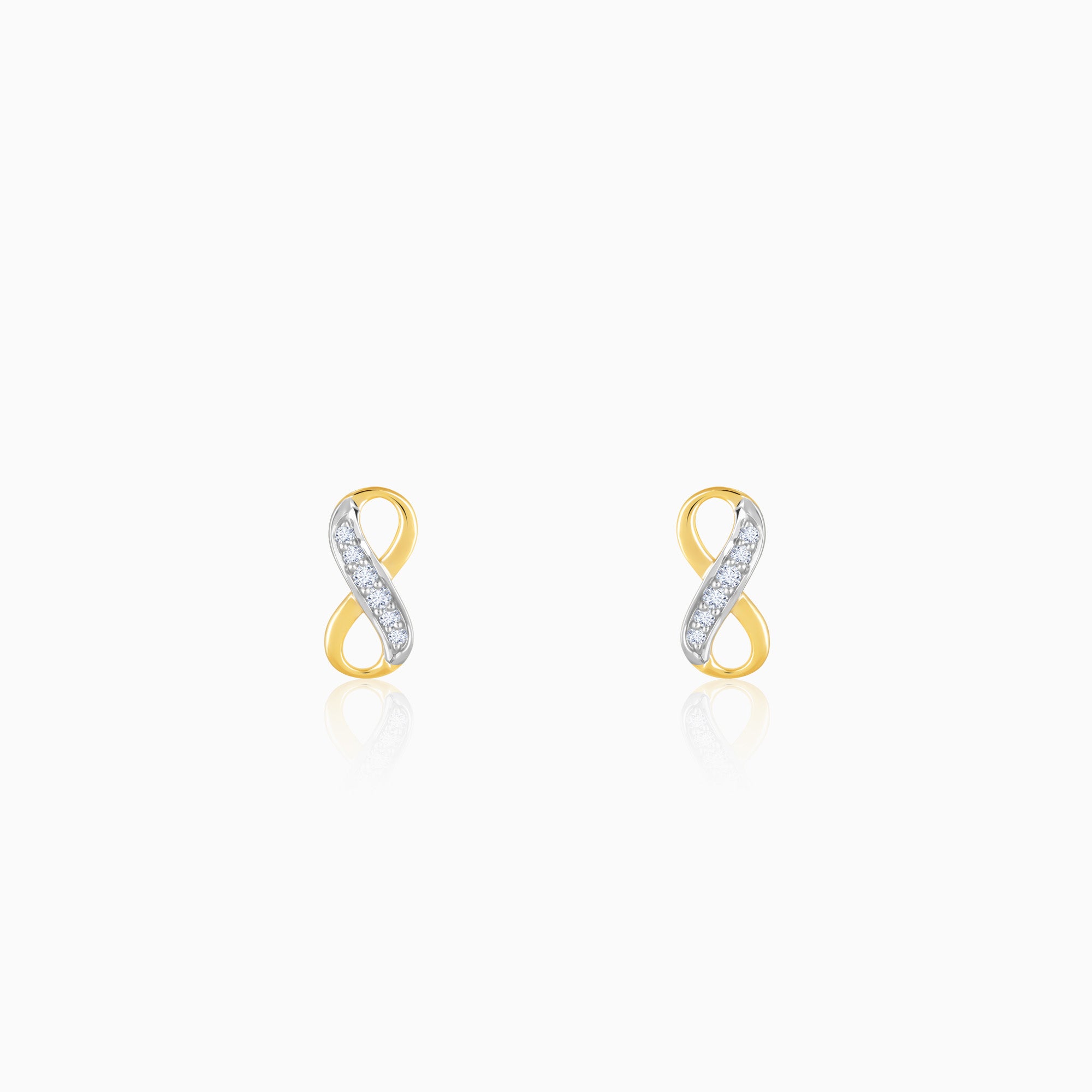 Gold Infinity Grace Lab Grown Diamond Stud Earrings