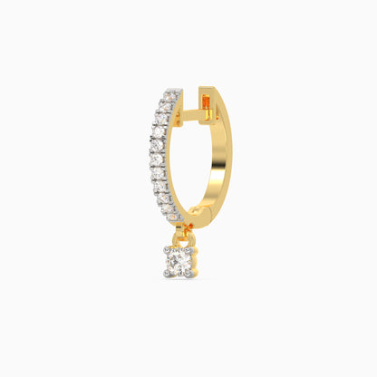 Gold Gleaming Hoop Diamond Earrings