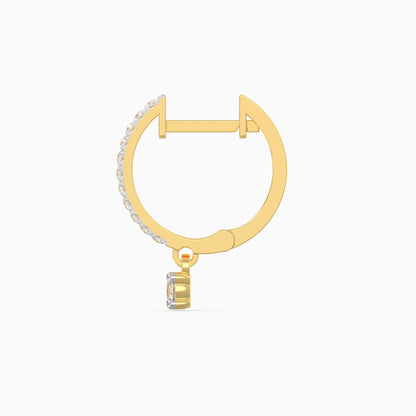 Gold Gleaming Hoop Diamond Earrings