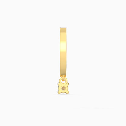 Gold Gleaming Hoop Diamond Earrings