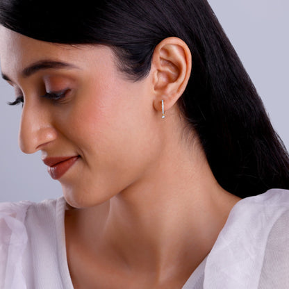 Gold Gleaming Hoop Diamond Earrings